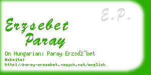 erzsebet paray business card